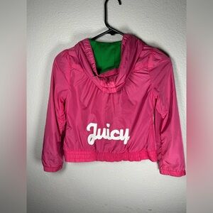 Vintage  YY2K Juicy Couture Jacket Girls Small Size 7 Hot pink W/ Green lining